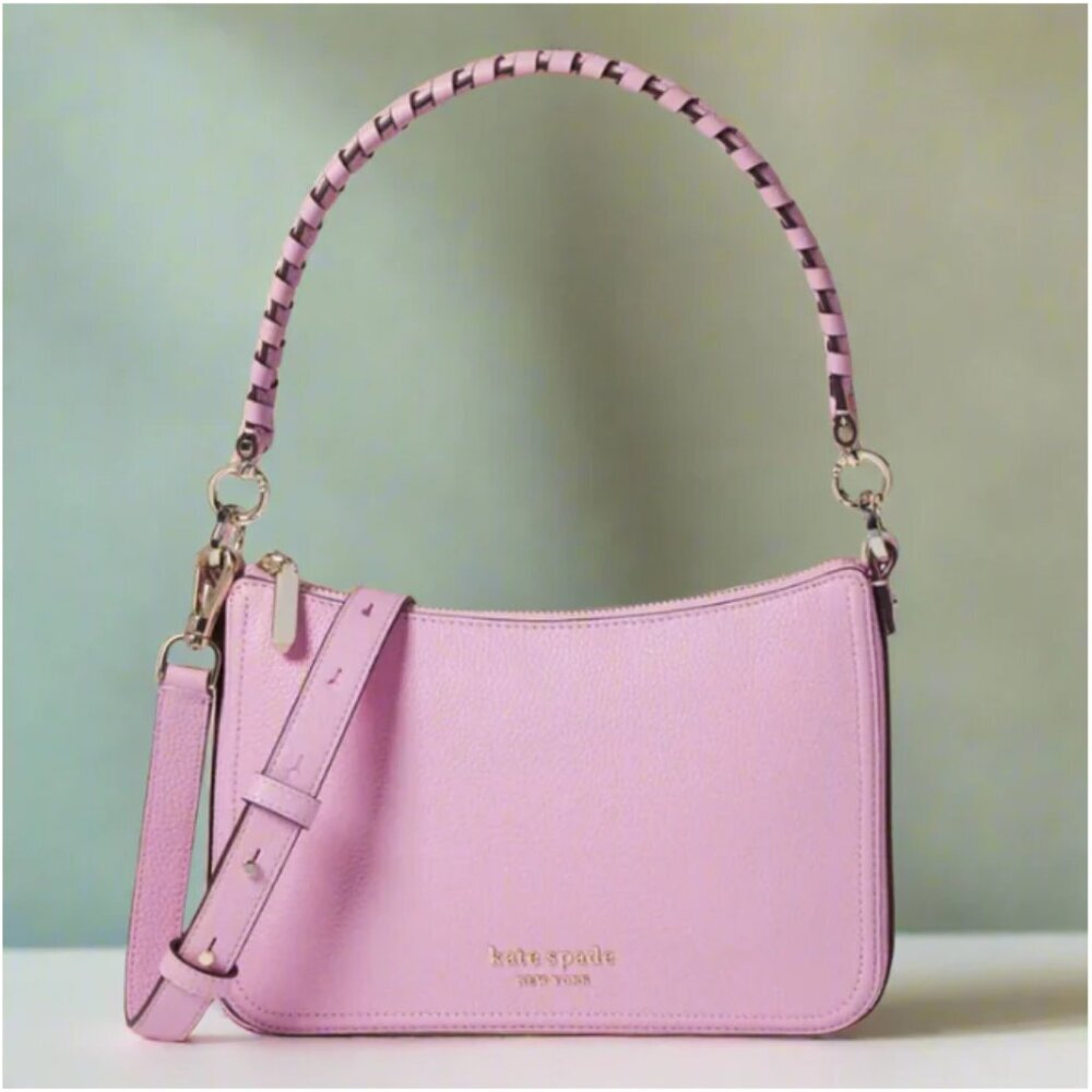 Kate Spade Hudson Shoulder Bag Lavender Medium Leather Crossbody Convertible